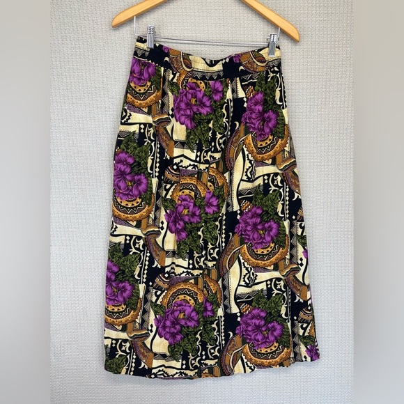 Womens Sz 12 Vtg Norton McNaughton 2-Piece Floral Button Top and Midi Skirt Set - Picture 8 of 9